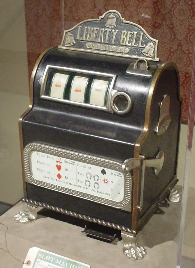 The original slot machine, the Liberty Bell built by Charles Fey