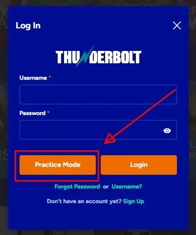 Practice mode with R1,000 free casino credits