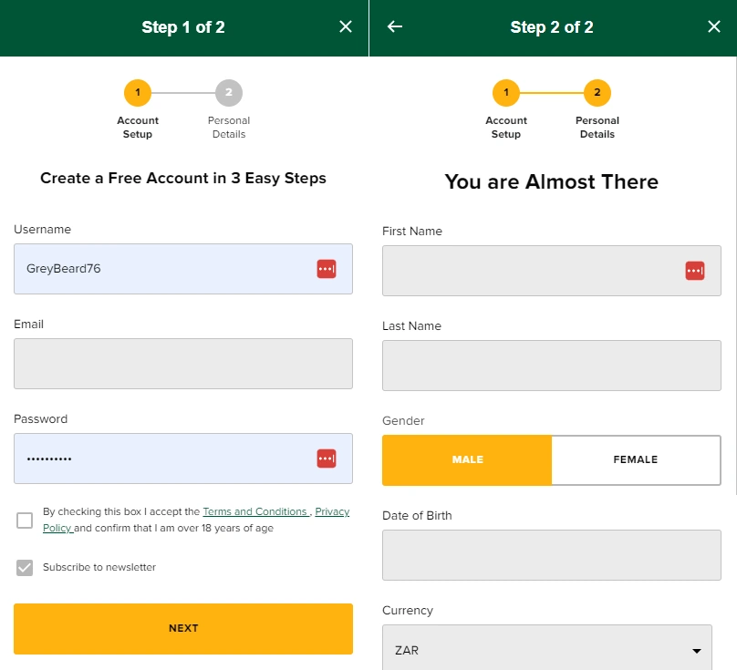 Tusk Casino login and registration