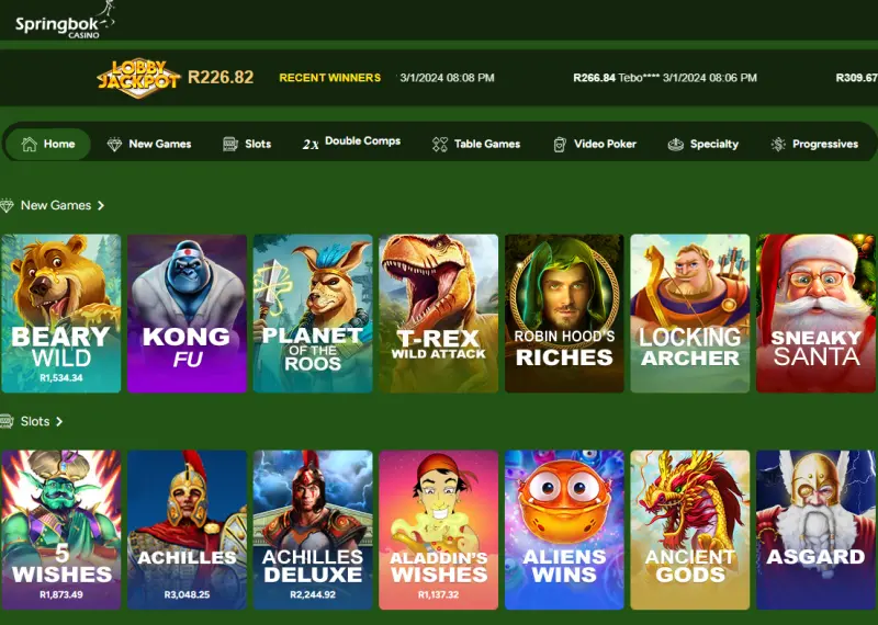 Springbok Casino lobby