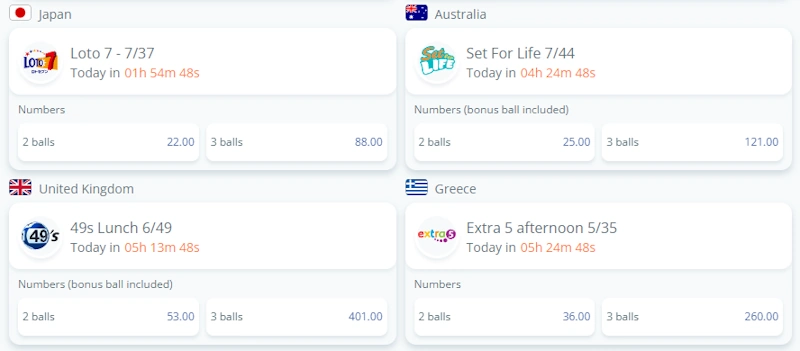 YesPlay lucky numbers and lottery bets