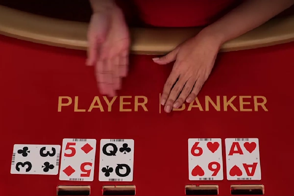 Baccarat table hand deal