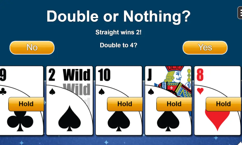 Double up video poker game
