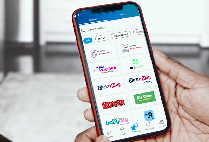Buy prepaid vouchers through the Capitec Bank app. Source: capitecbank.co.za
