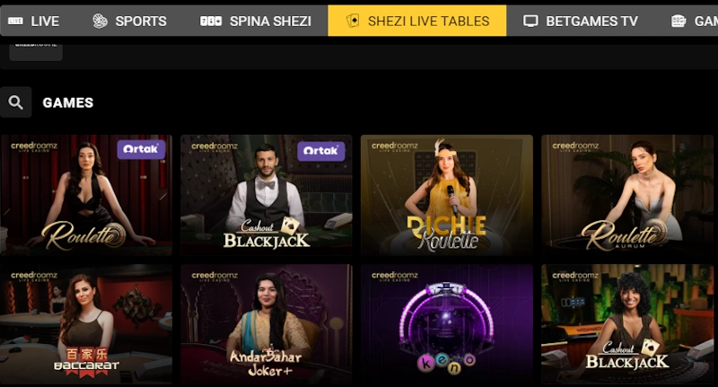 Shezi live tables